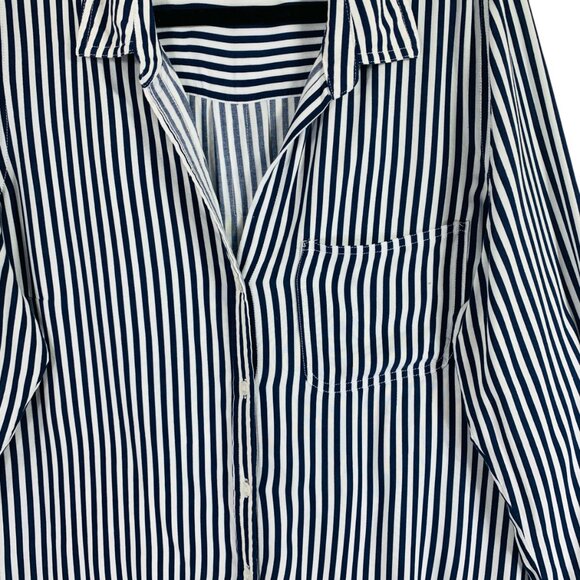 plus SZ  Button Down Roll-up 3/4 Sleeves Lapel Collar Shirt  sz 1X Velvet Heart - Picture 13 of 15